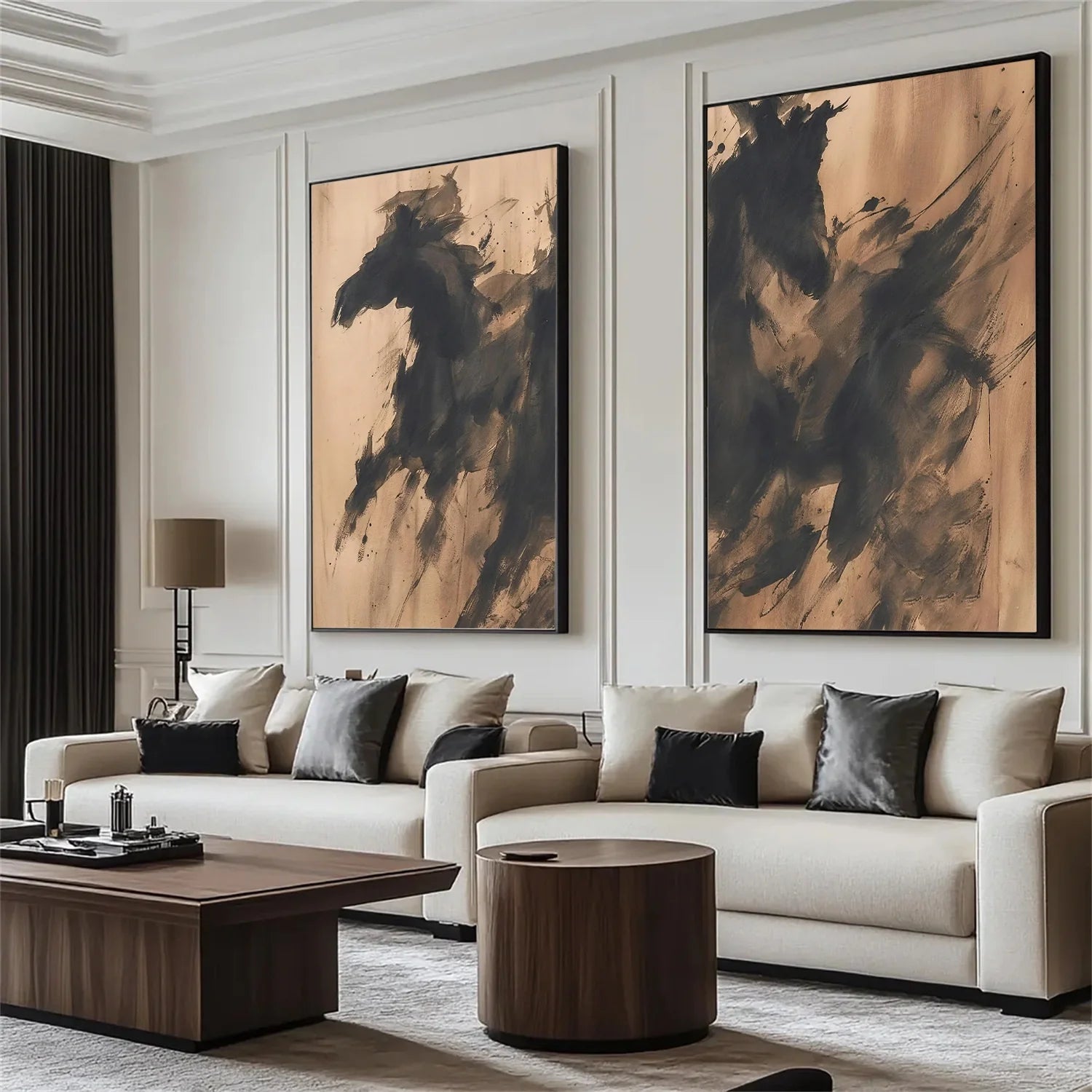 Abstract Animal Horse Wall Art Set of 2 #AL177
