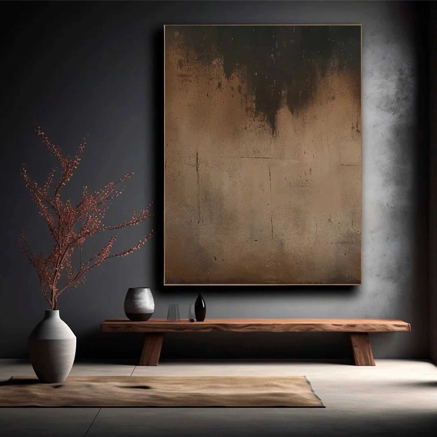 Beige and Brown Abstract Tranquility #WS517