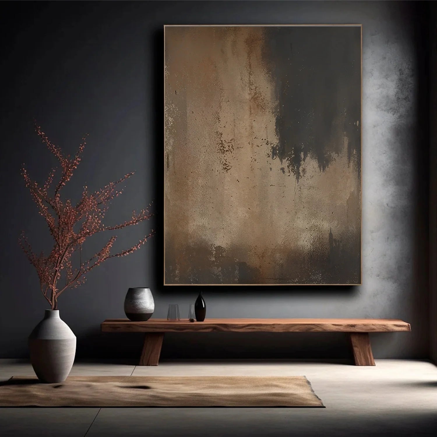 Beige and Brown Abstract Tranquility #WS512