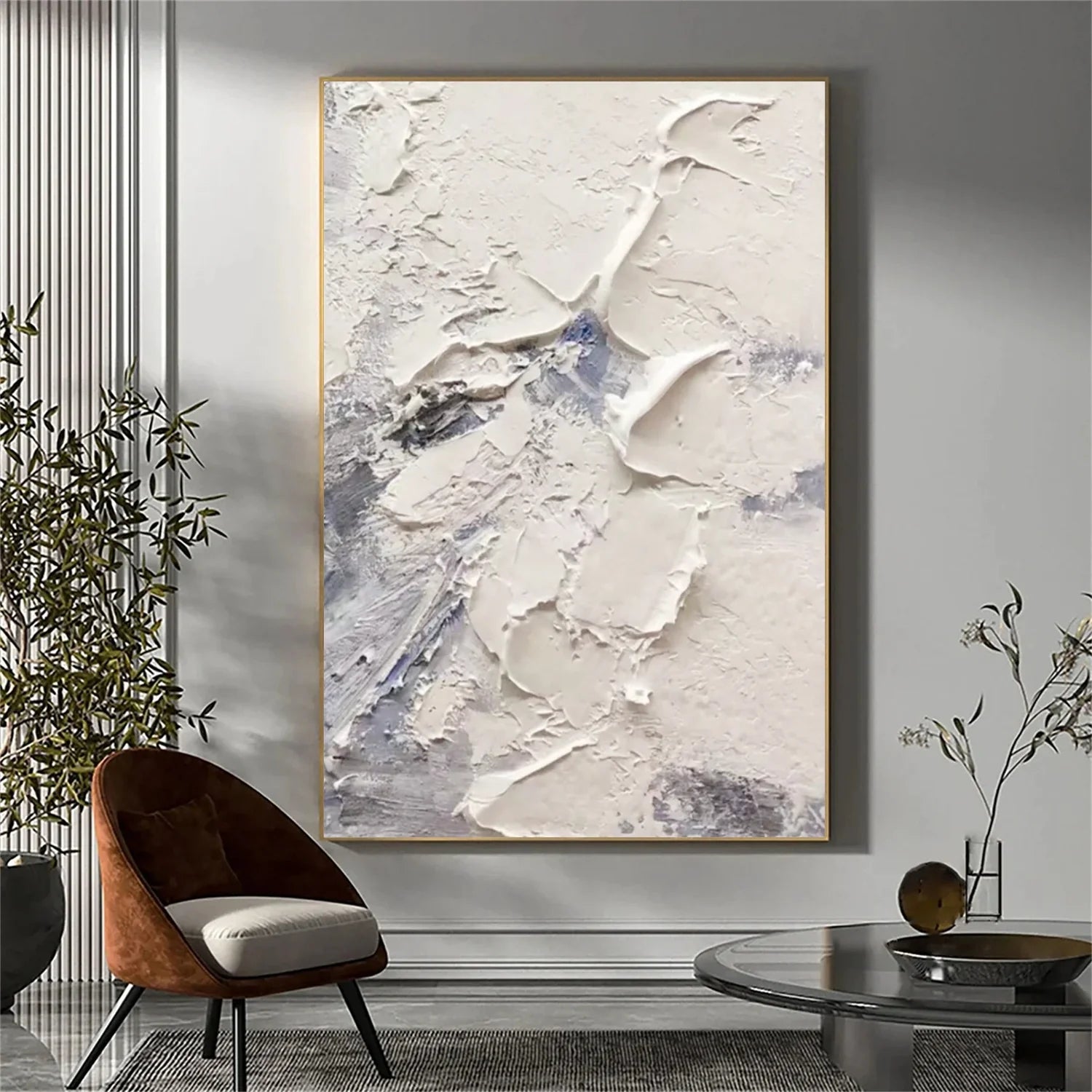 White Minimalistic Textured Art #MM241