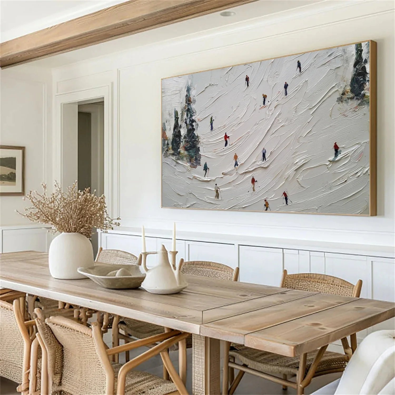 Skiing Sport Textured Wall Art #SA068