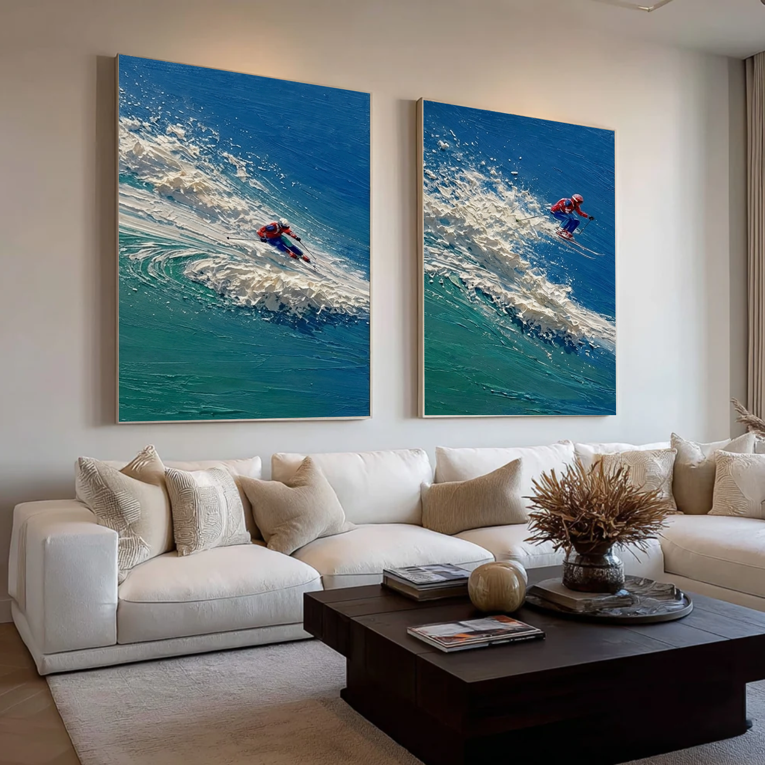 Surfing Sport Textured Wall Art Set of 2 #SA094