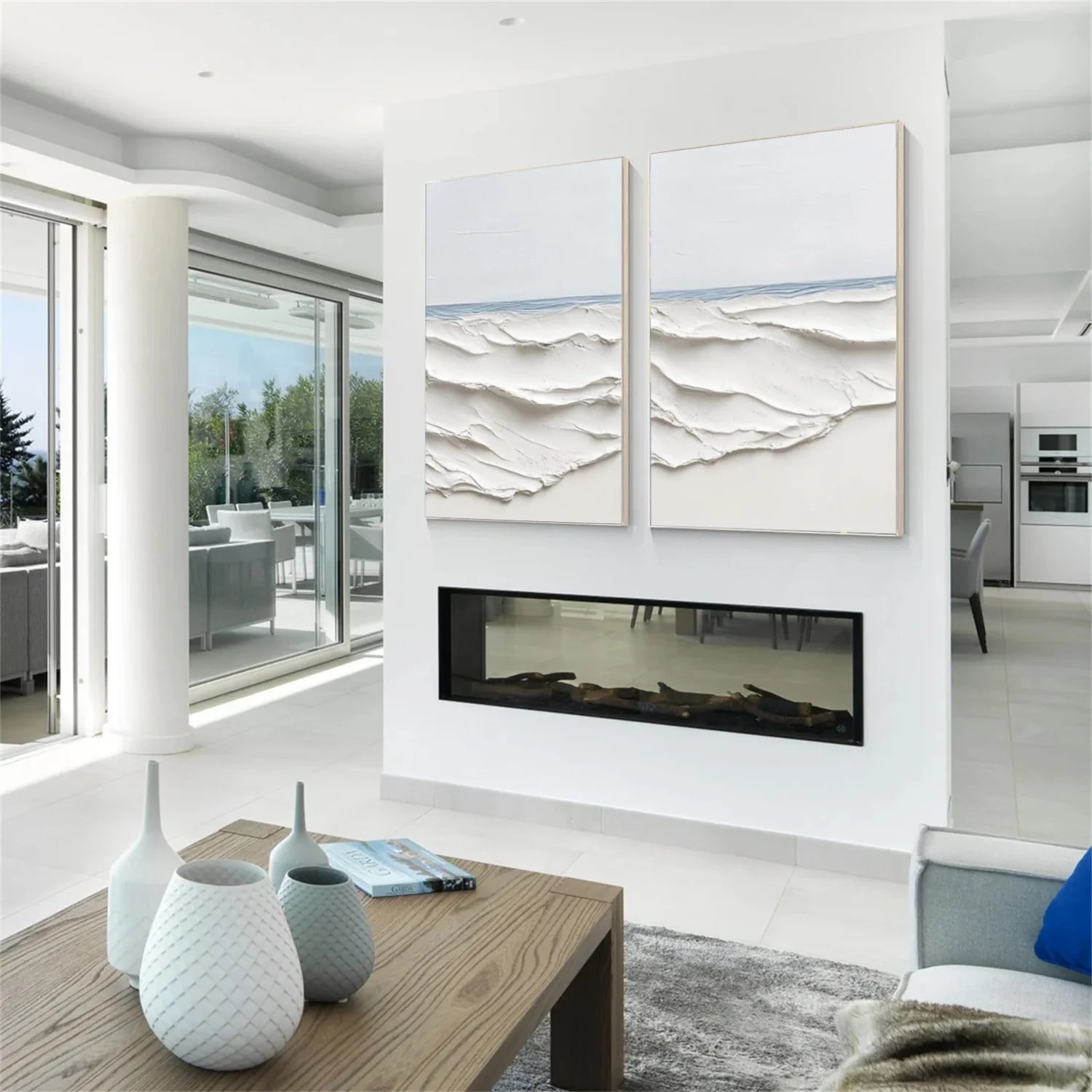 Sea & Sky Abstract Textured Wall Art Set of 2 #MS238