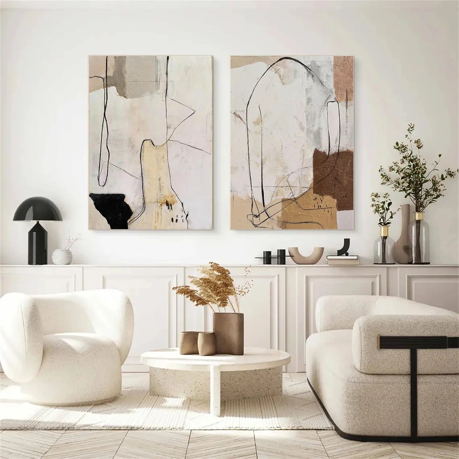 Abstract Canvas Art Set of 2 #WS1069