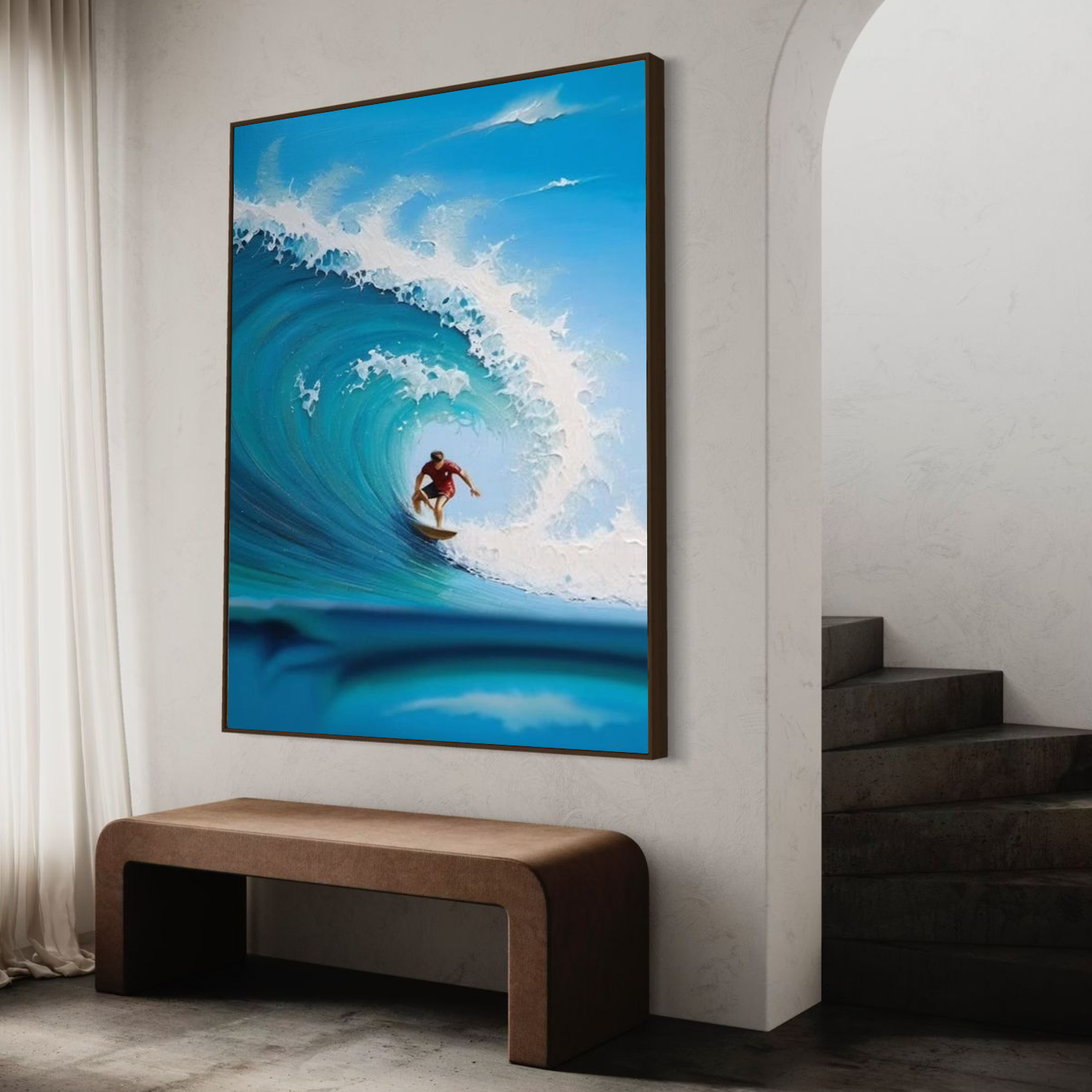 Surfing Sport Textured Wall Art #SA090