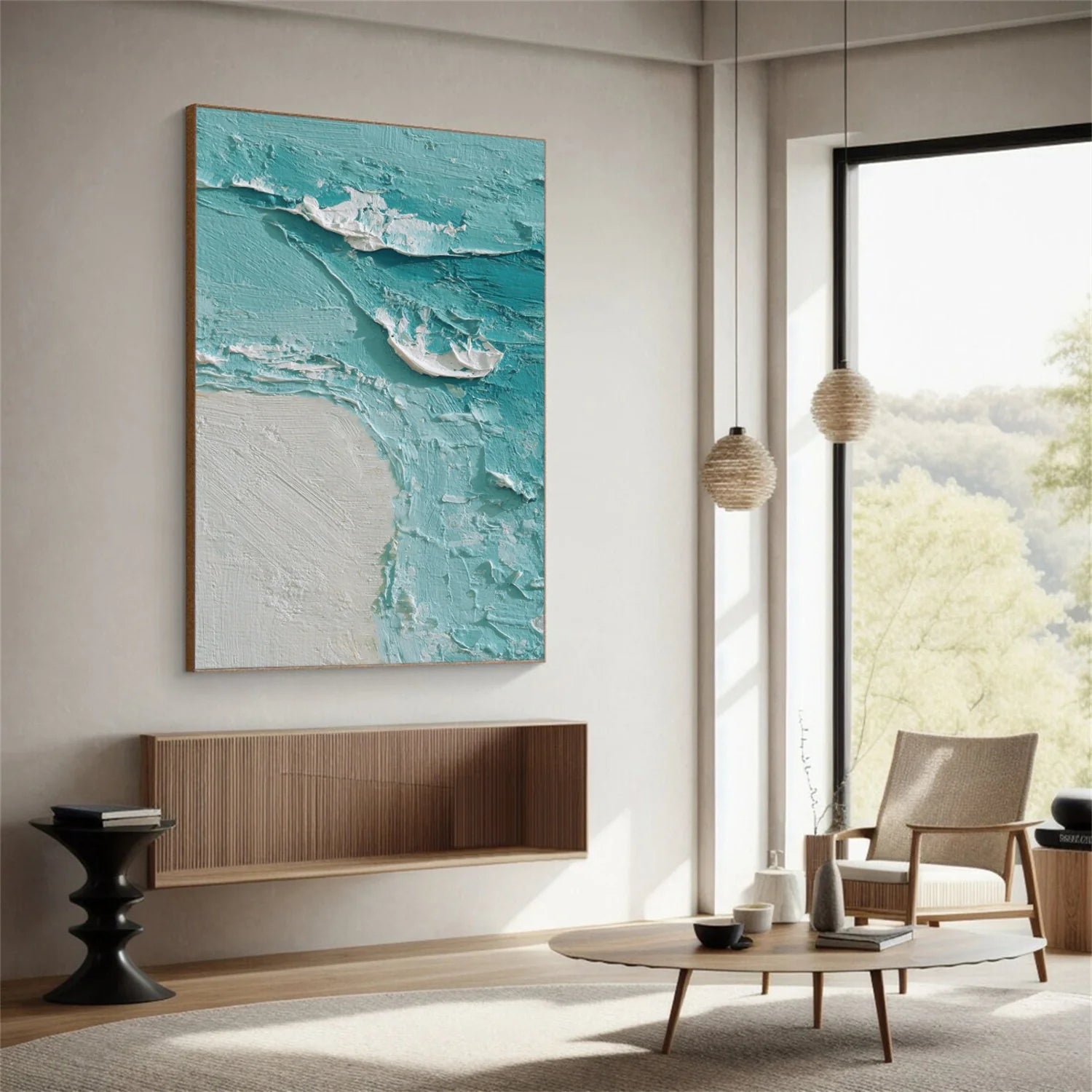 Sea & Sky Abstract Textured Wall Art #MS148