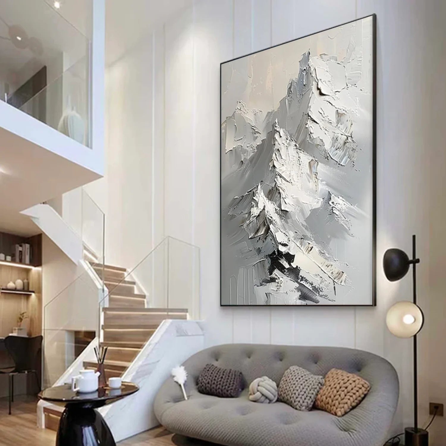 Minimalist Mountain Textured Canvas Art #MM332