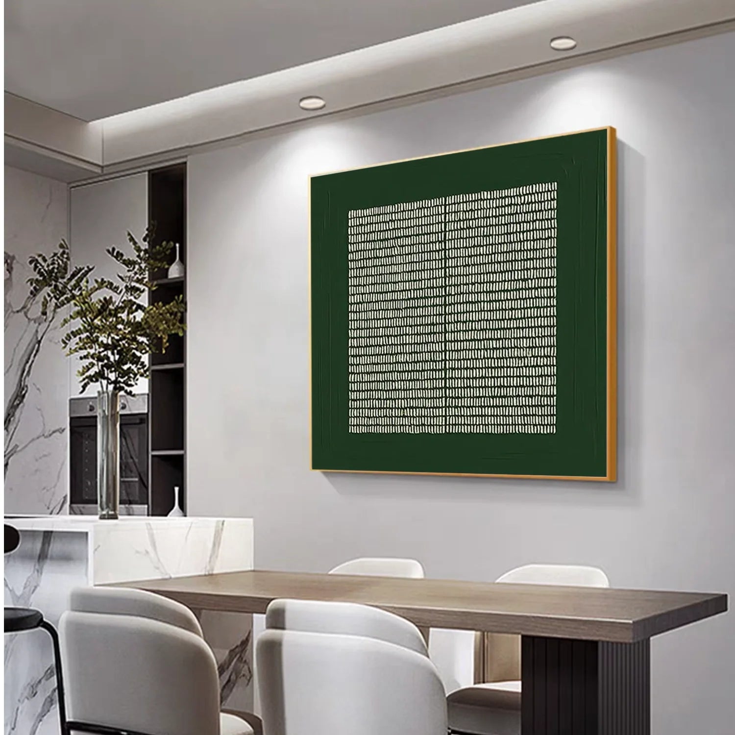 Green Minimalist Textured Canvas Art #GT050