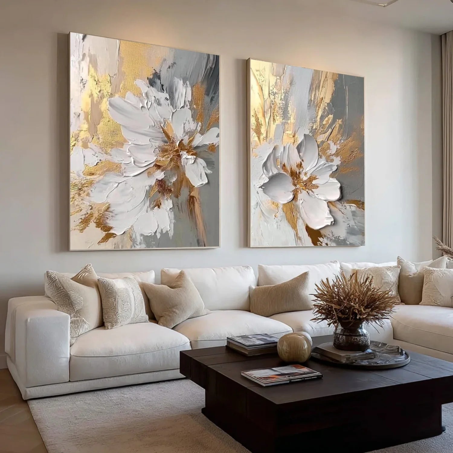 Flower & Tree Abstract Wall Art Set of 2 #ML201