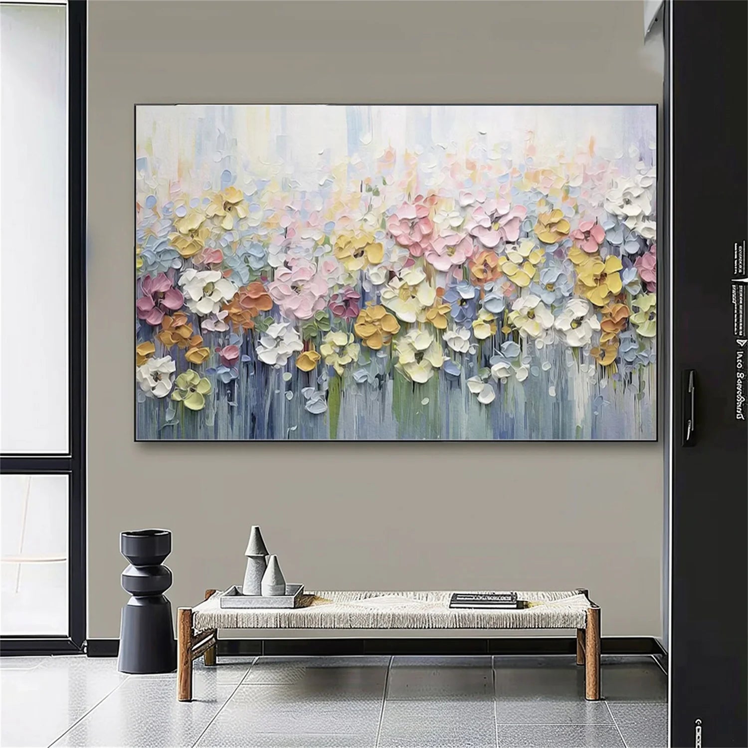 Colorful Flower & Tree Abstract Textured Wall Art #ML089
