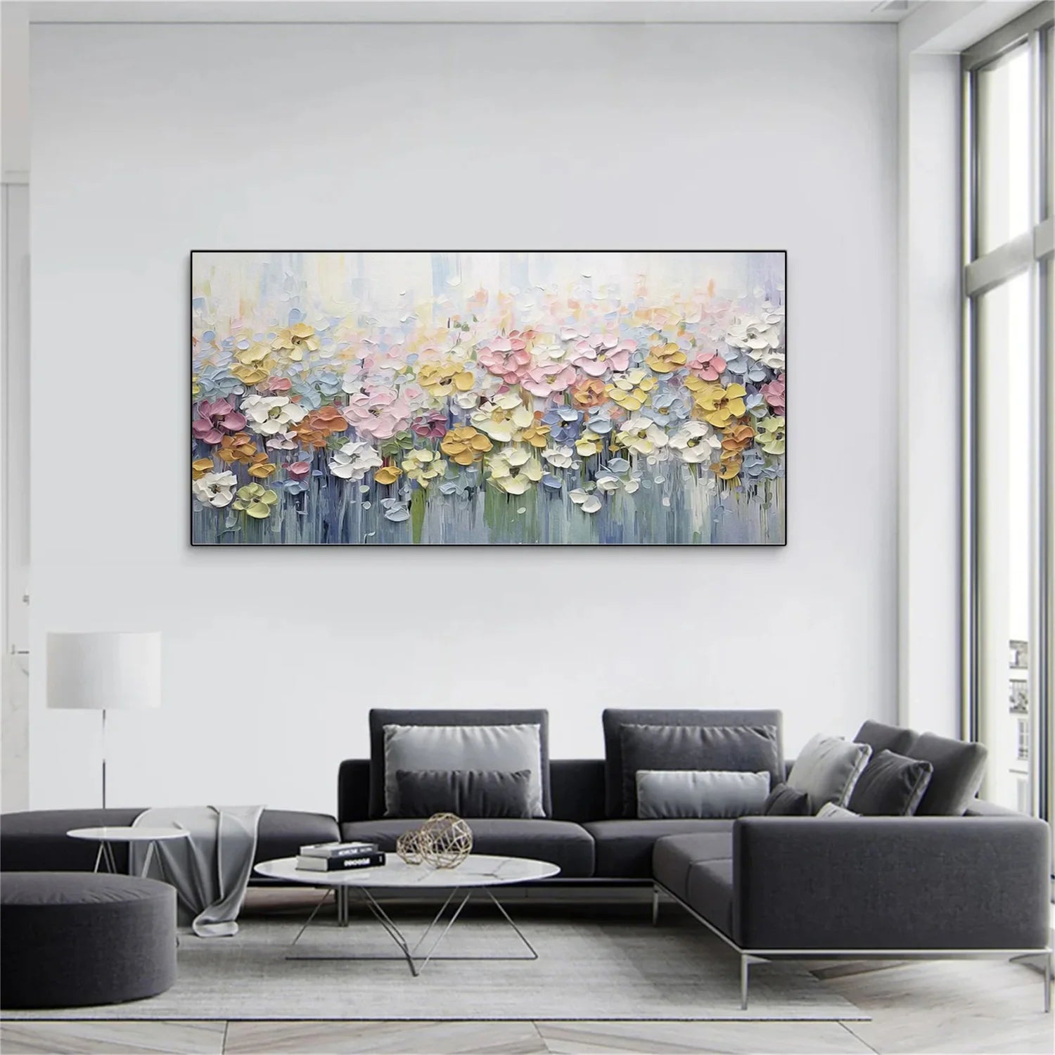 Colorful Flower & Tree Abstract Textured Wall Art #ML089