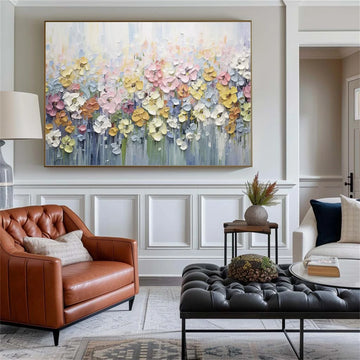 Colorful Flower & Tree Abstract Textured Wall Art #ML089