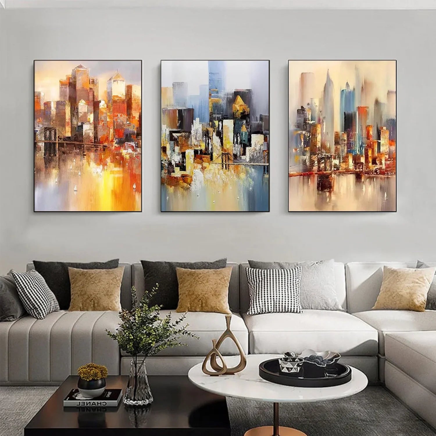 Abstract Canvas Art Set of 3 #WS679