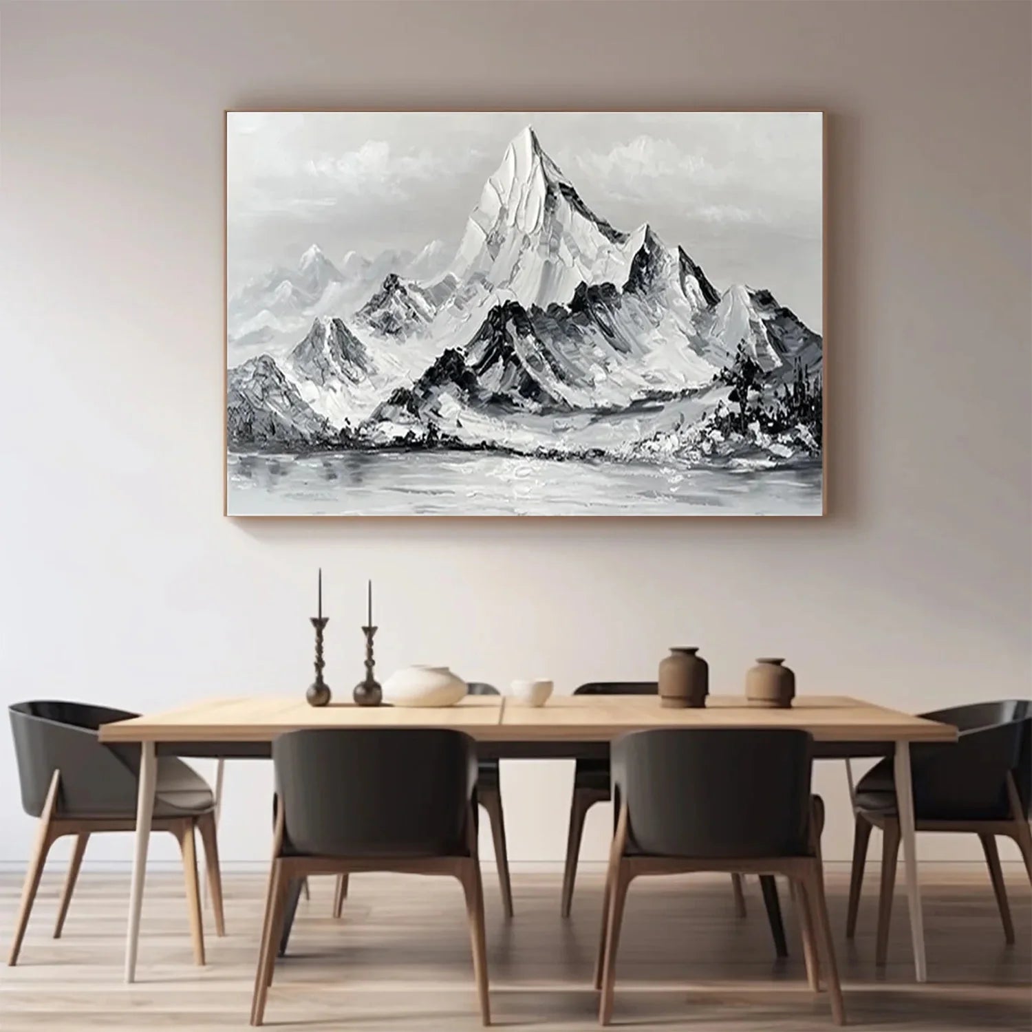 Minimalist Mountain Textured Canvas Art #MM262