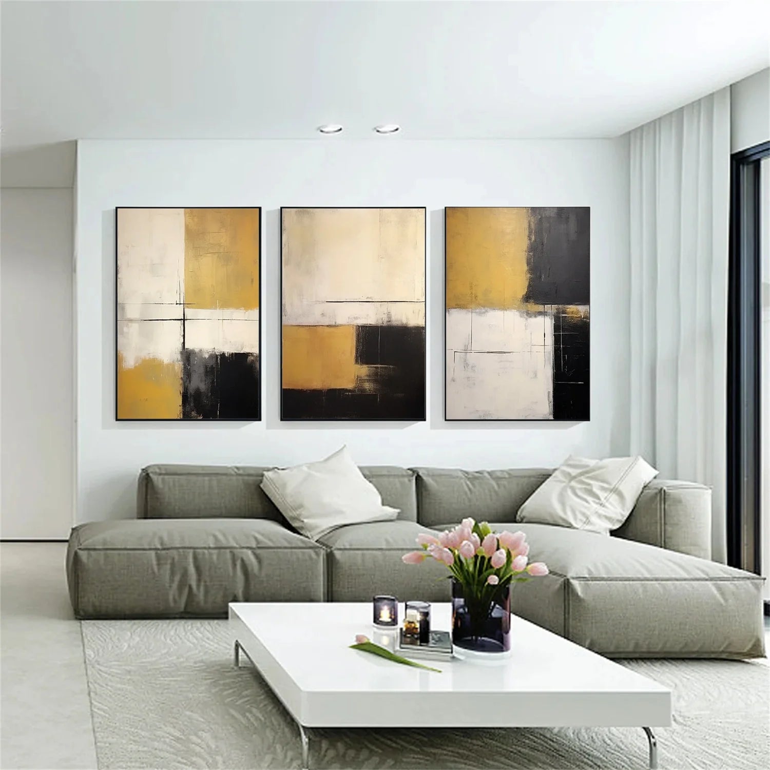 Abstract Canvas Art Set of 3 #WS681