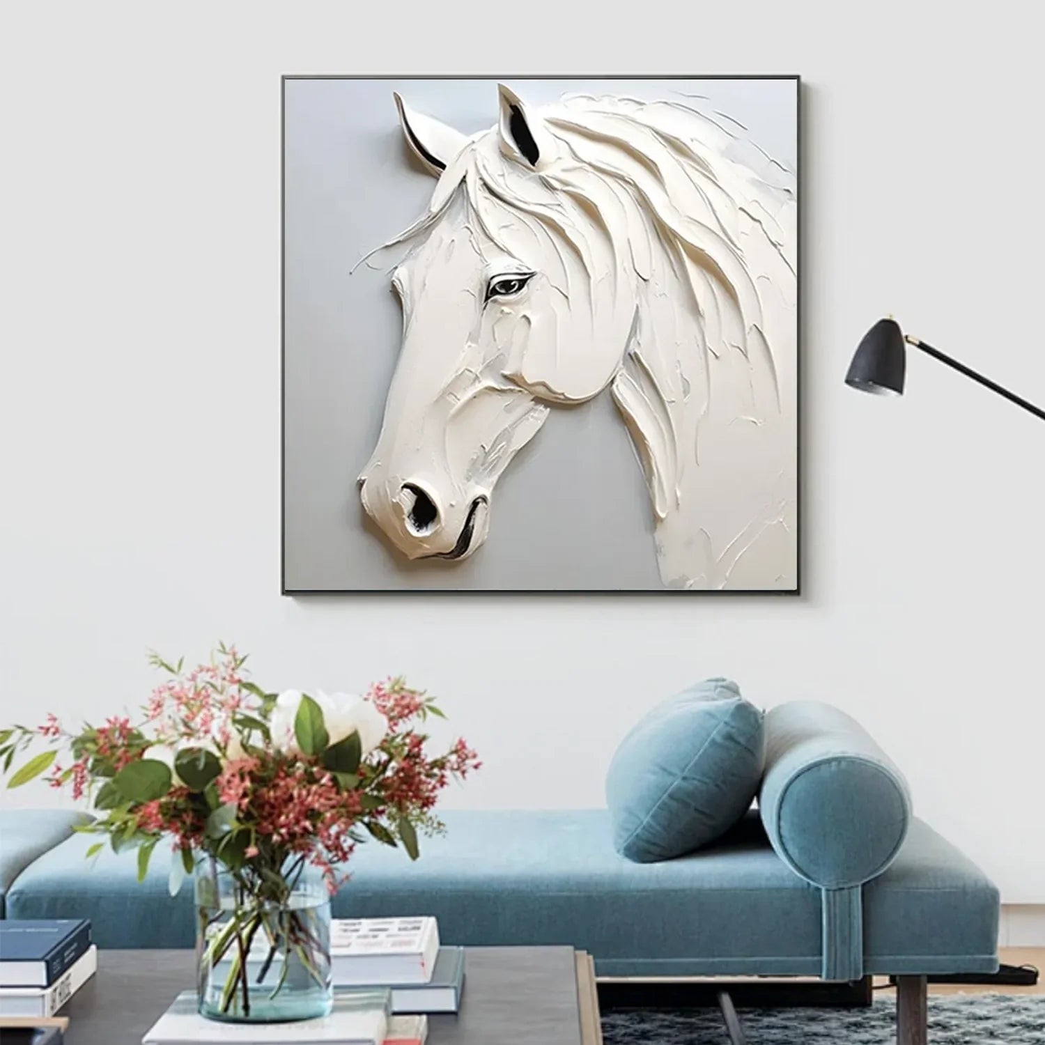 Abstract Animal Horse Textured Wall Art #AL130