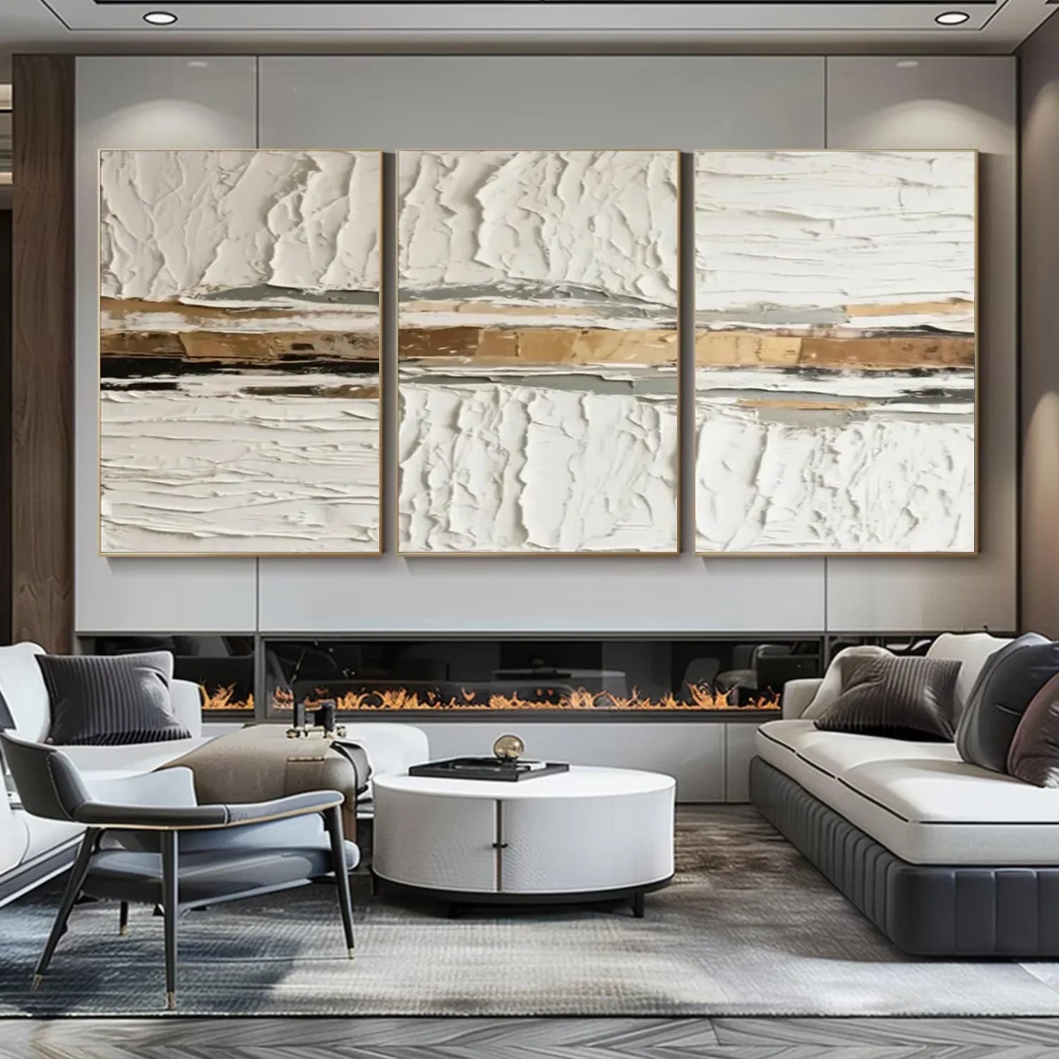 Minimalist Textured Canvas Art Set of 3 #MM303