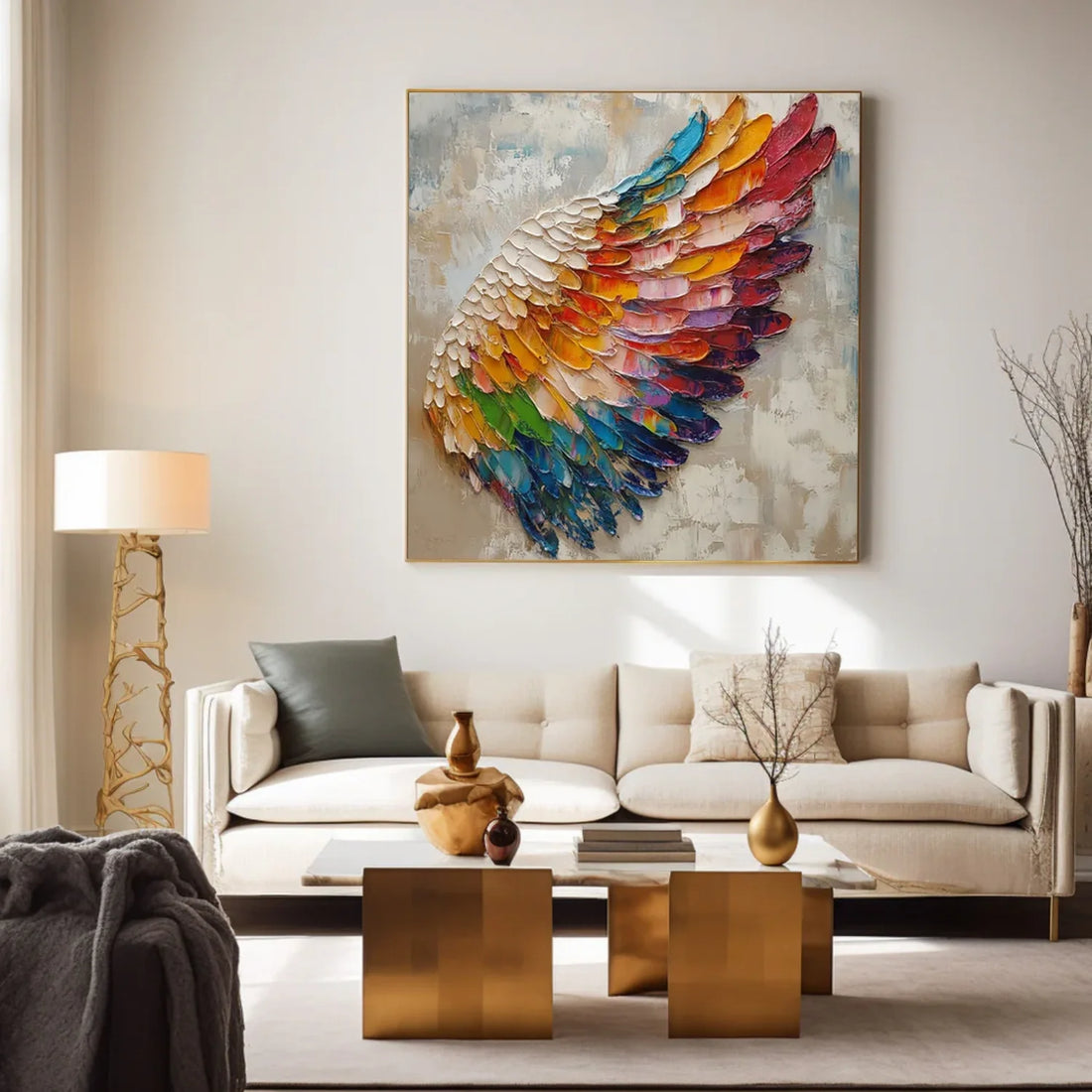 Abstract Angel Portrait Textured Wall Art #AP091