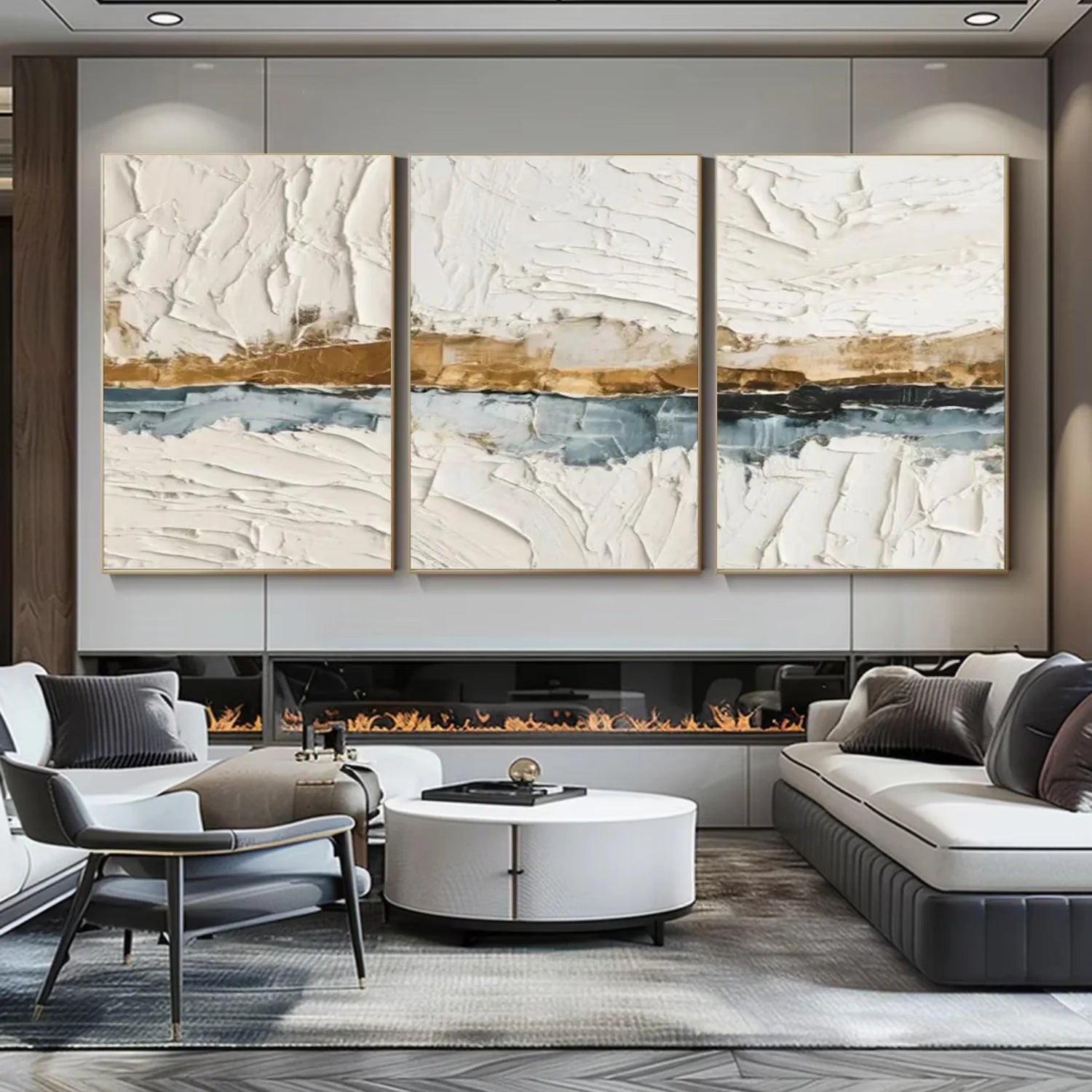 Minimalist Textured Canvas Art Set of 3 #MM304