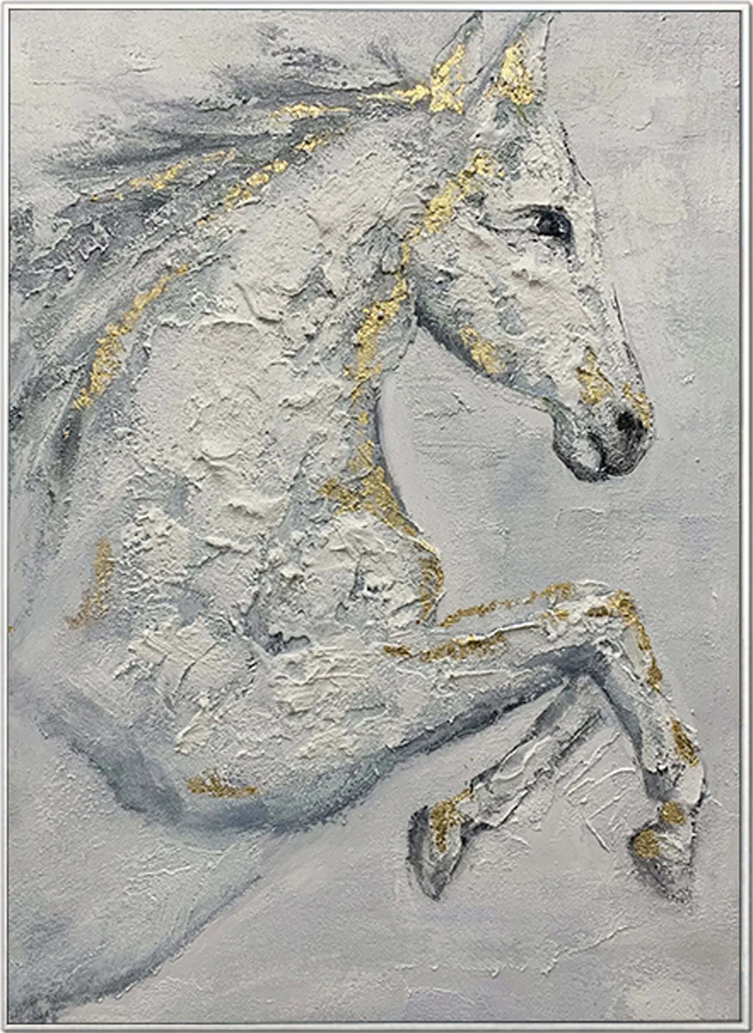 White Horse Abstract Animal Wall Art #AL002