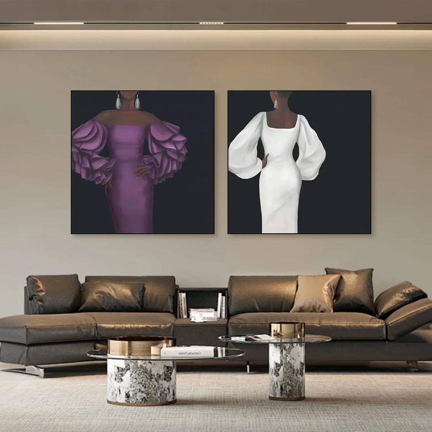 Abstract Portrait Wall Art Set of 2 #AP065