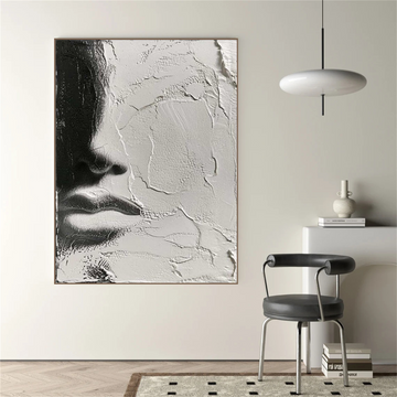 Abstract Portrait Black and White Painting #AP035