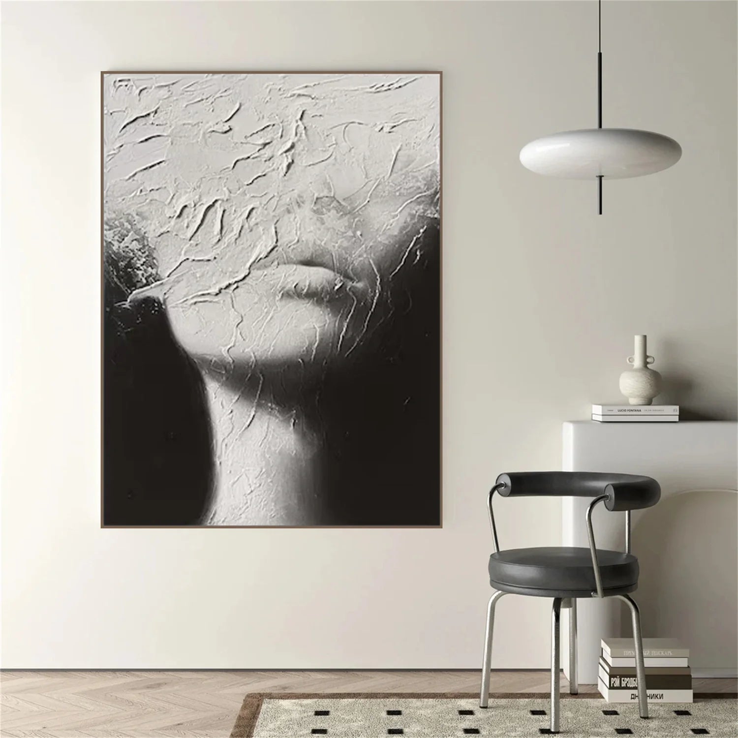 Abstract Portrait Black and White Painting #AP036