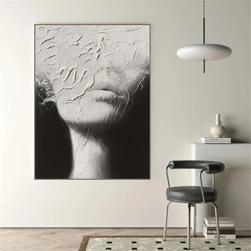 Abstract Portrait Black and White Painting #AP036