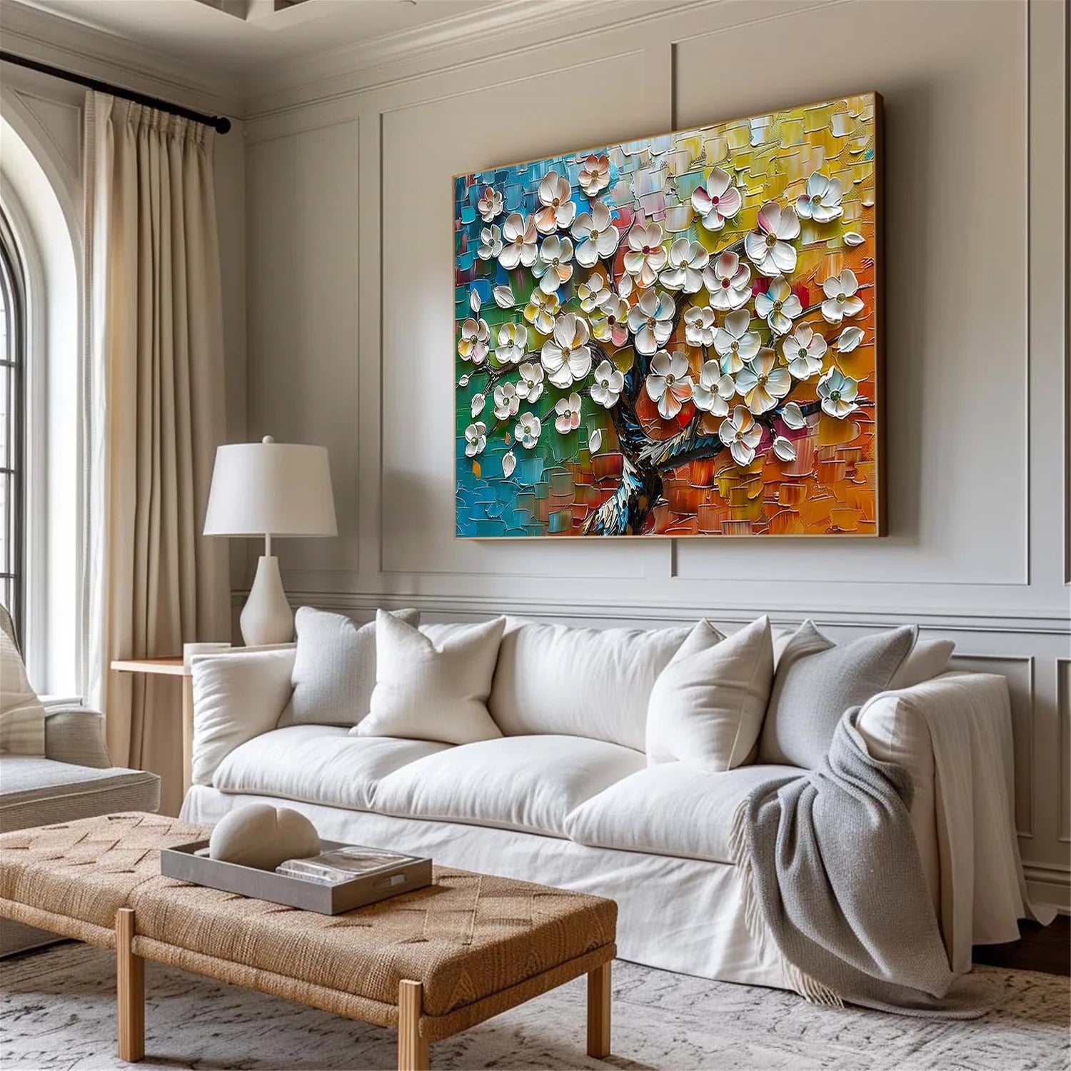 Flower & Tree Abstract Textured Wall Art #ML189