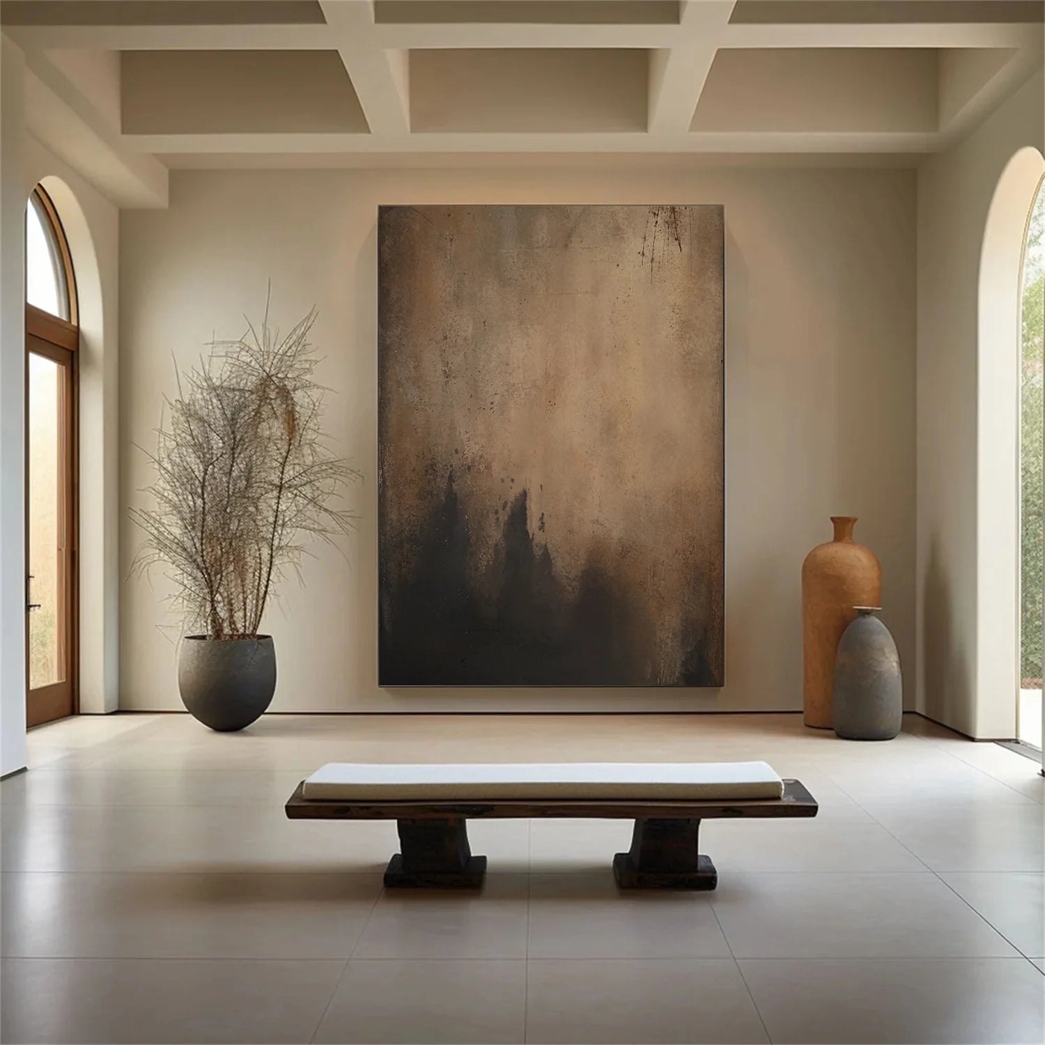 Beige and Brown Abstract Tranquility #WS516