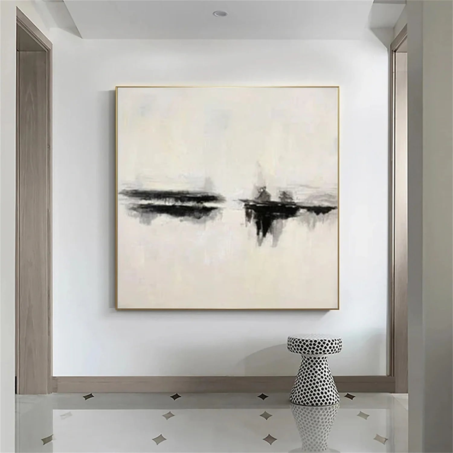 Black and White Minimalist Canvas Art #MZ112