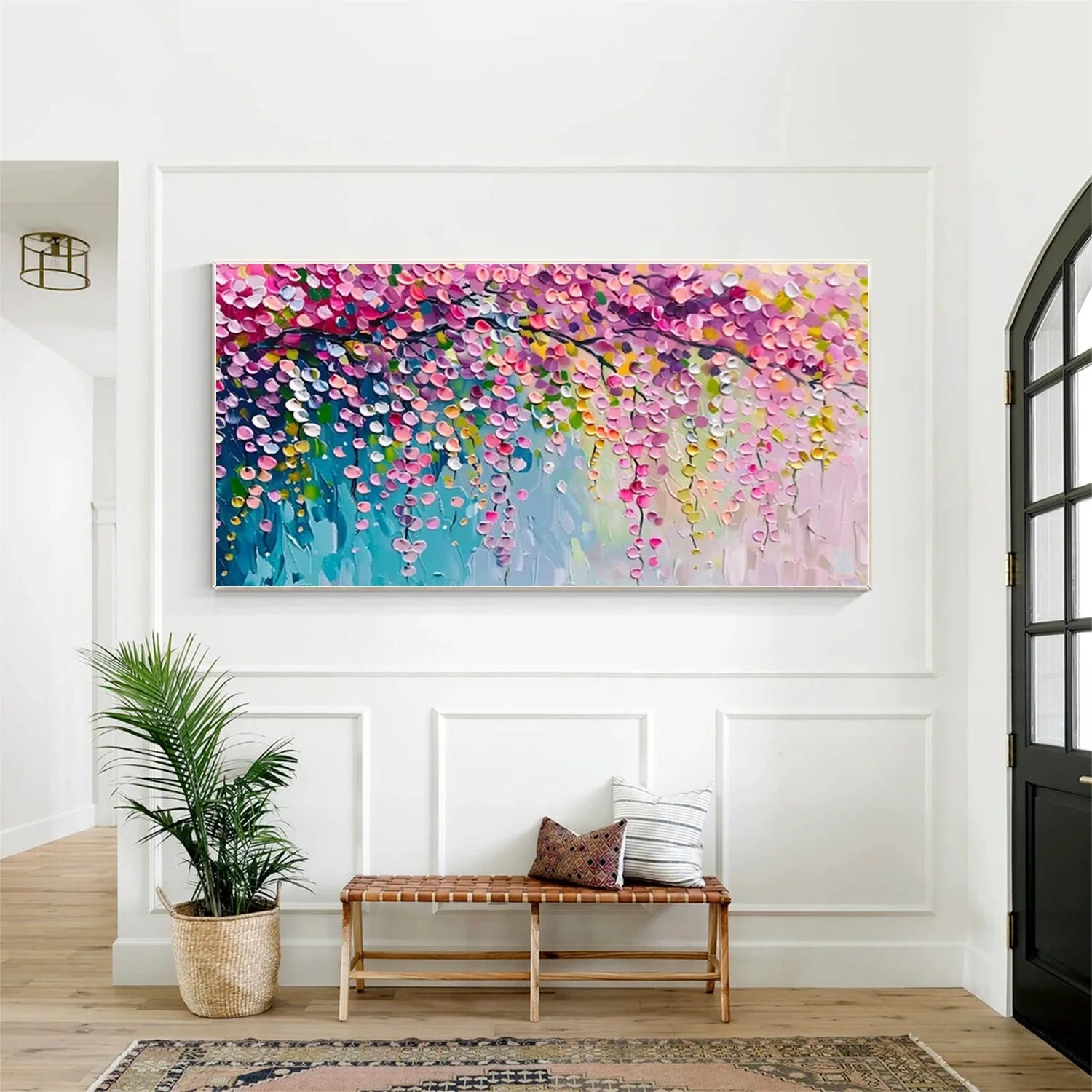 Colorful Flower & Tree Abstract Textured Wall Art #ML069