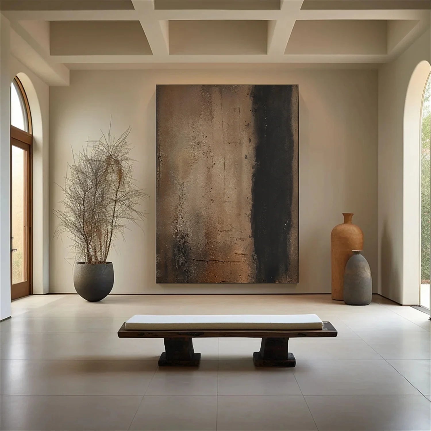 Beige and Brown Abstract Tranquility #WS514