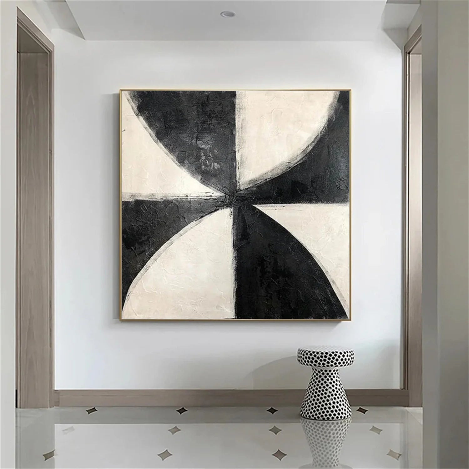 Black and White Minimalist Canvas Art #MZ111