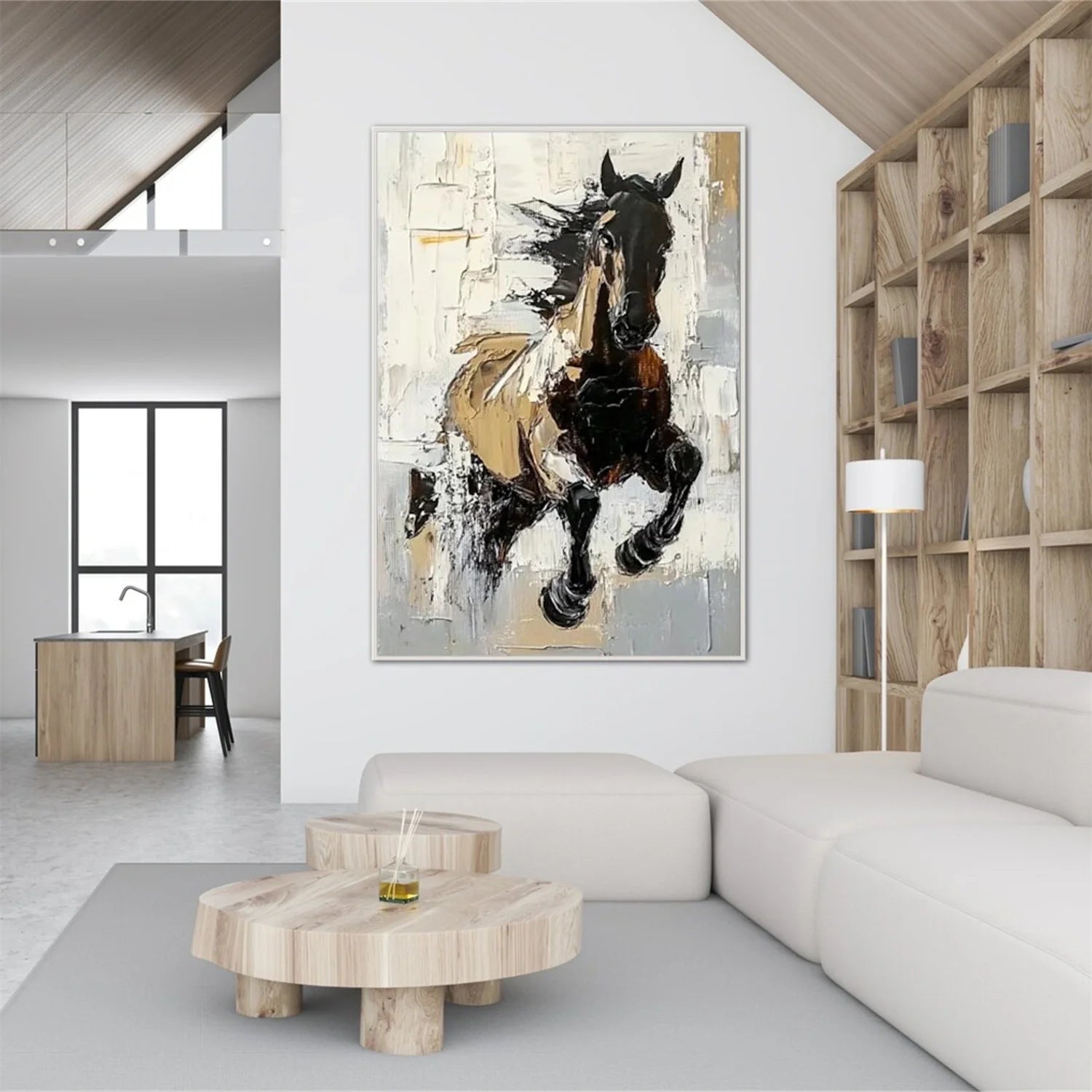 Abstract Animal Horse Textured Wall Art #AL164