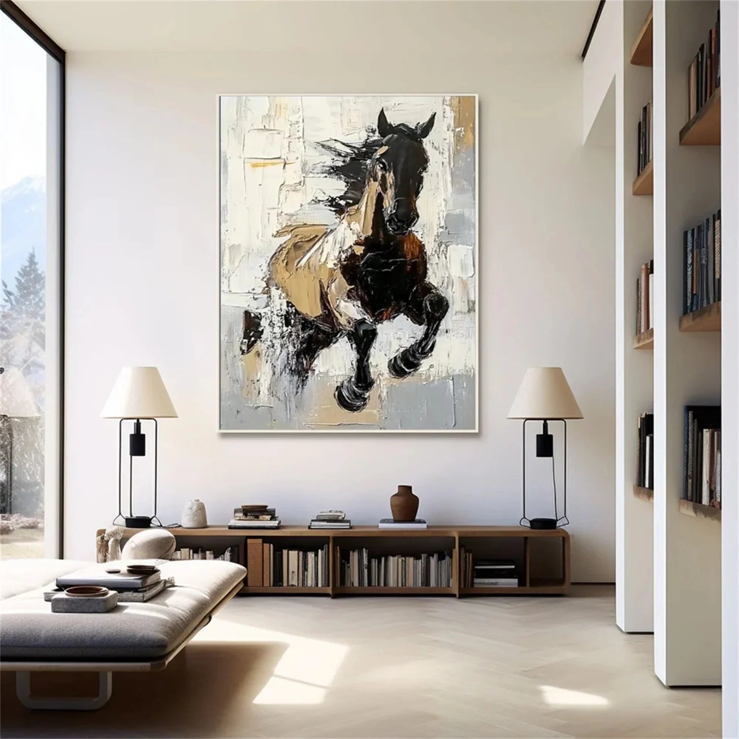 Abstract Animal Horse Textured Wall Art #AL164