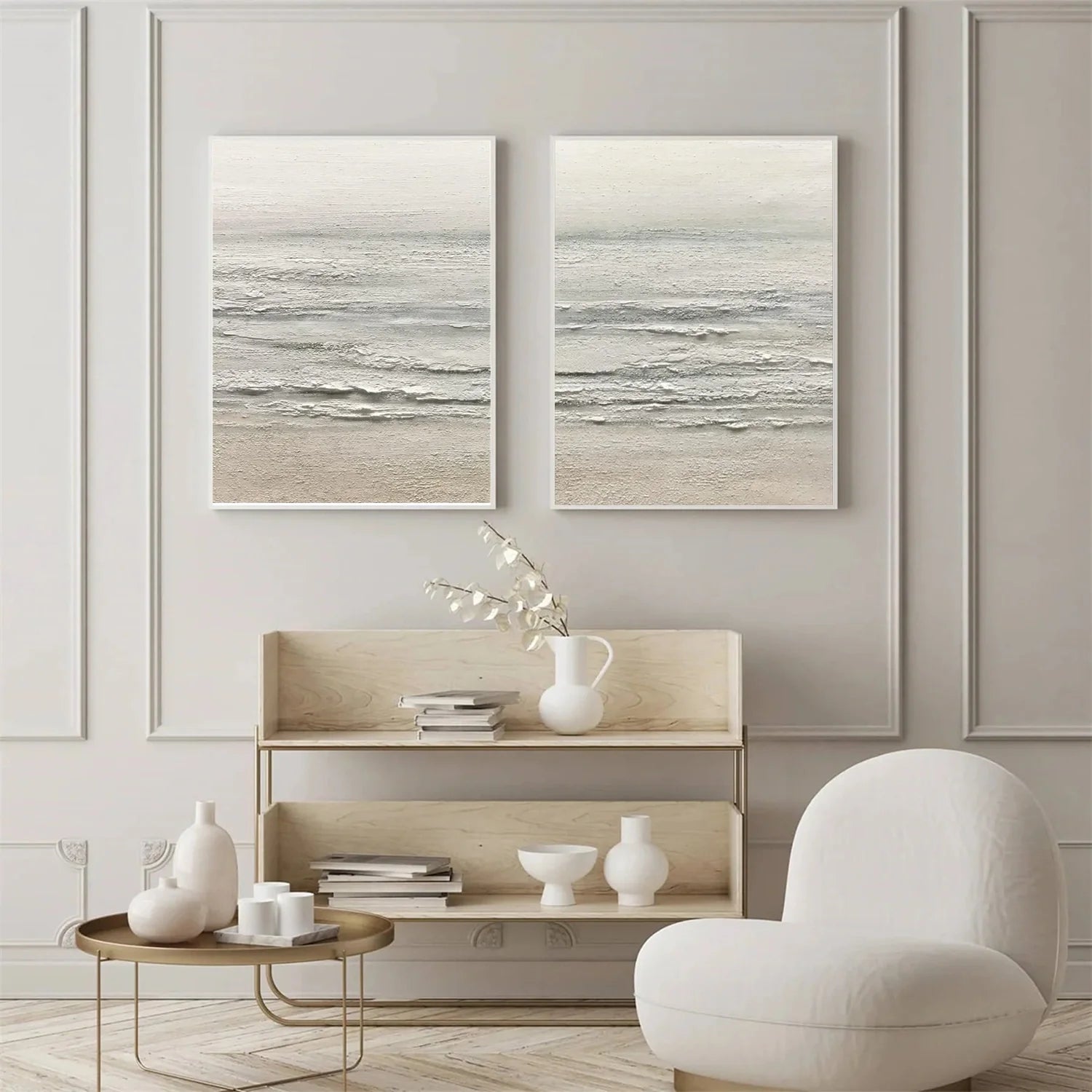 Sea & Sky Abstract Textured Wall Art Set of 2 #MS203