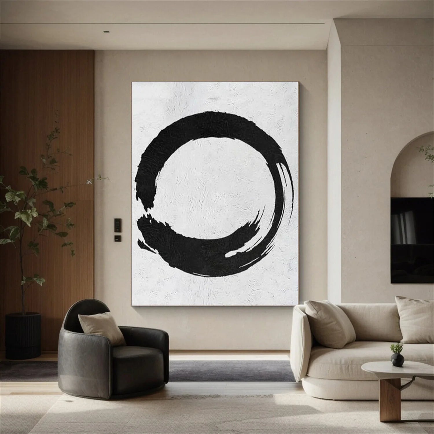 Black and White Minimalist Canvas Art #MZ113