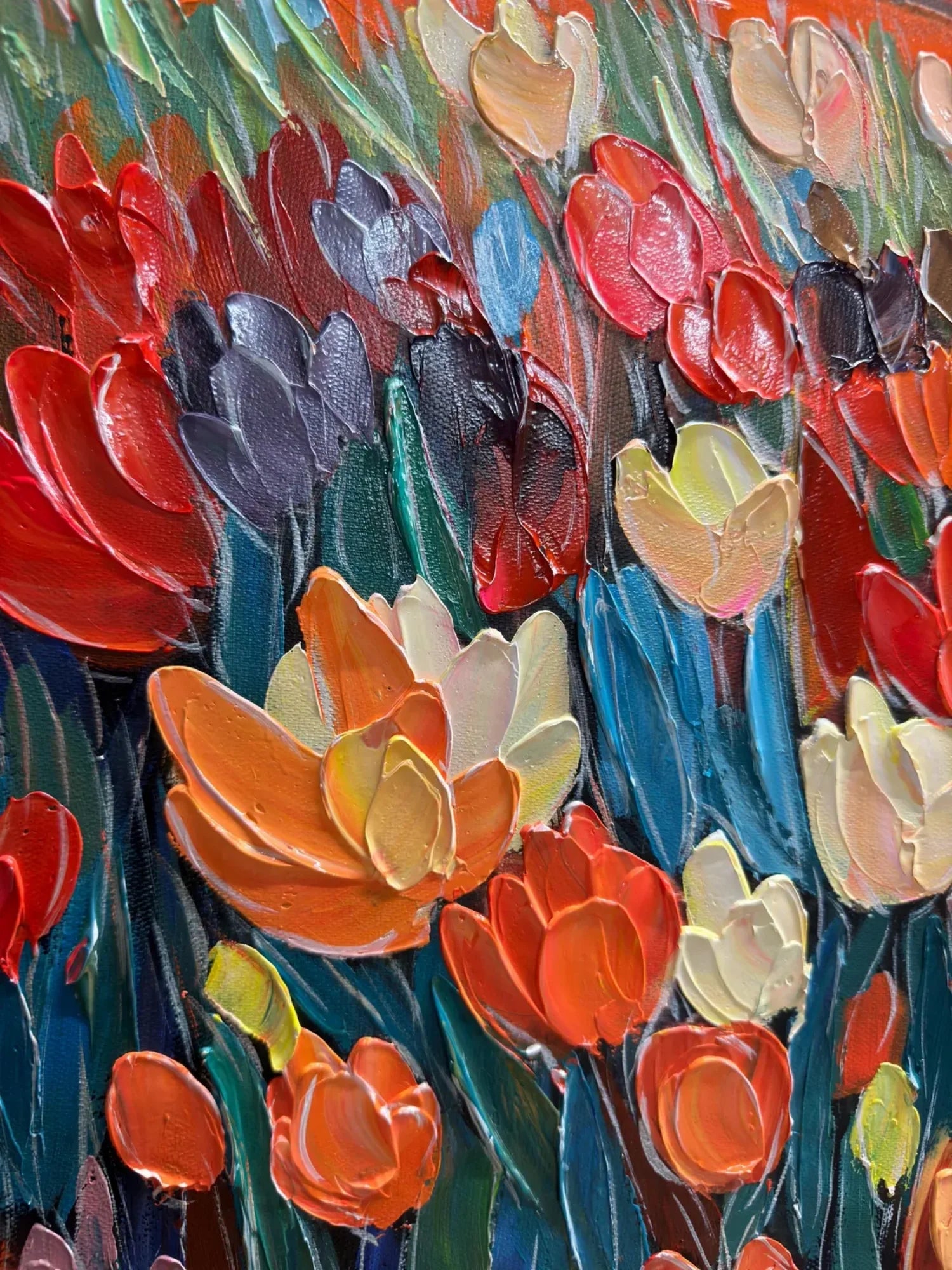 Colorful Flower Abstract Textured Wall Art #ML076