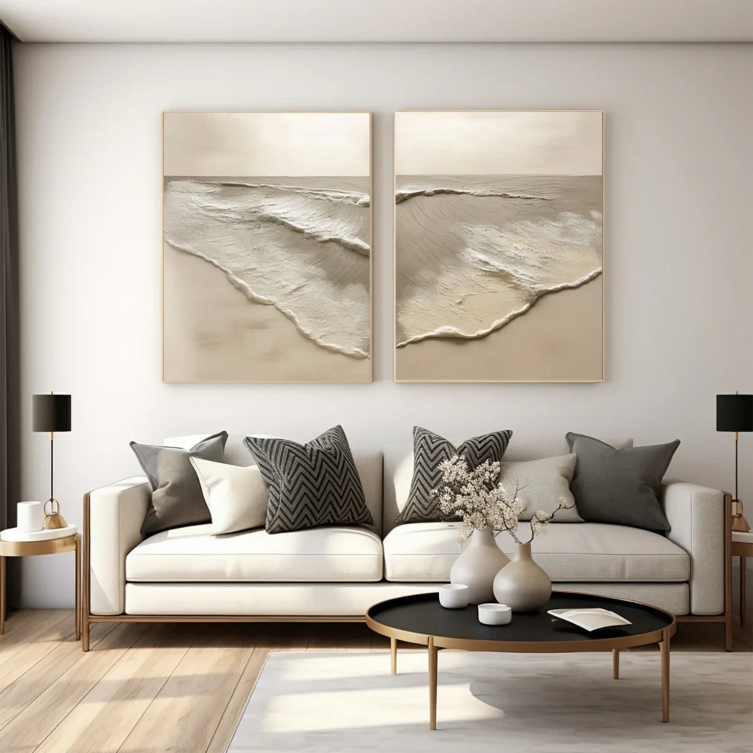 Minimalist Sea & Sky Textured Art Set of 2 #MS111