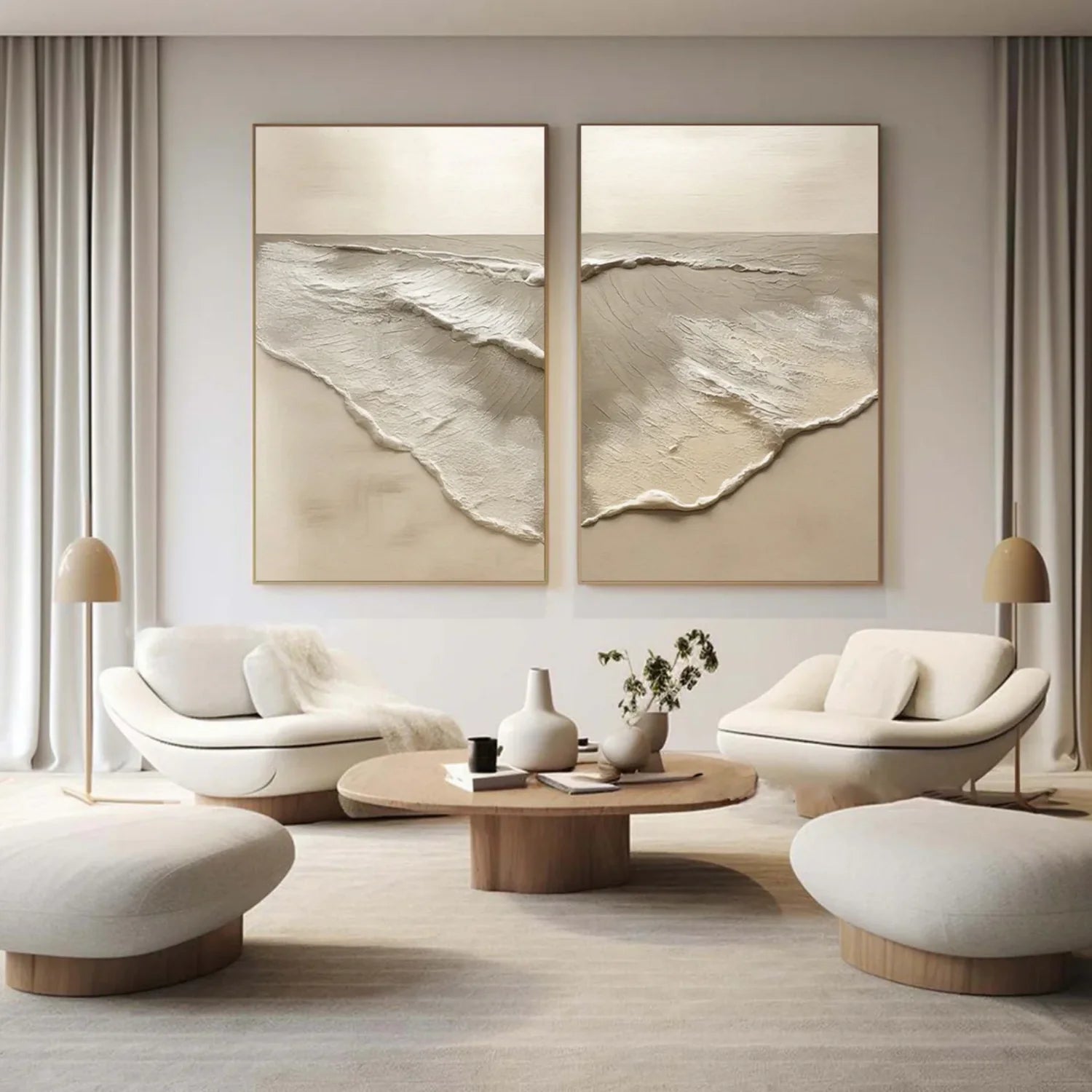 Minimalist Sea & Sky Textured Art Set of 2 #MS111
