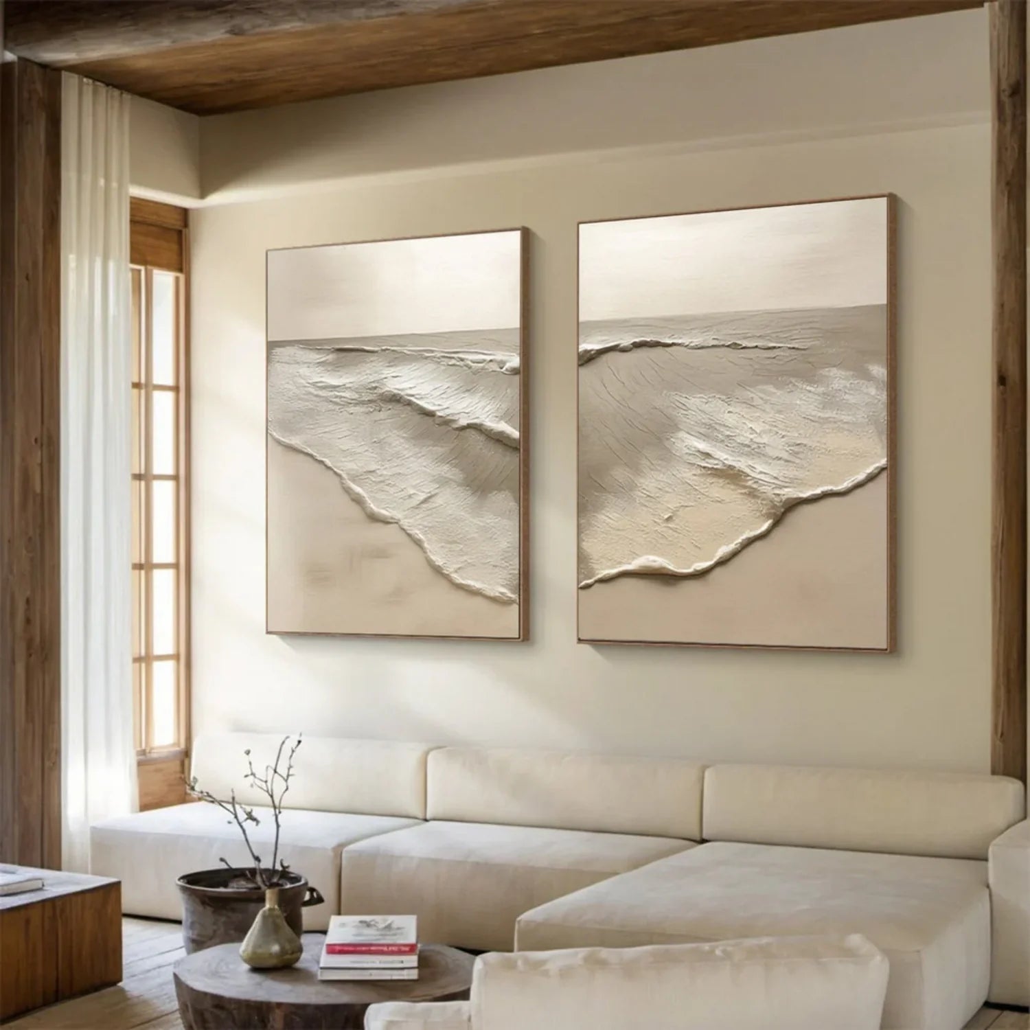 Minimalist Sea & Sky Textured Art Set of 2 #MS111