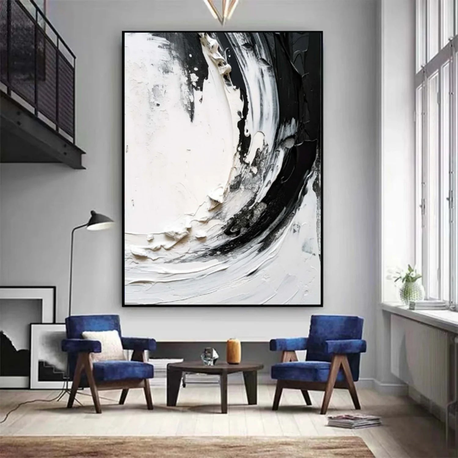 White and Black Minimalistic Textured Art #MM245