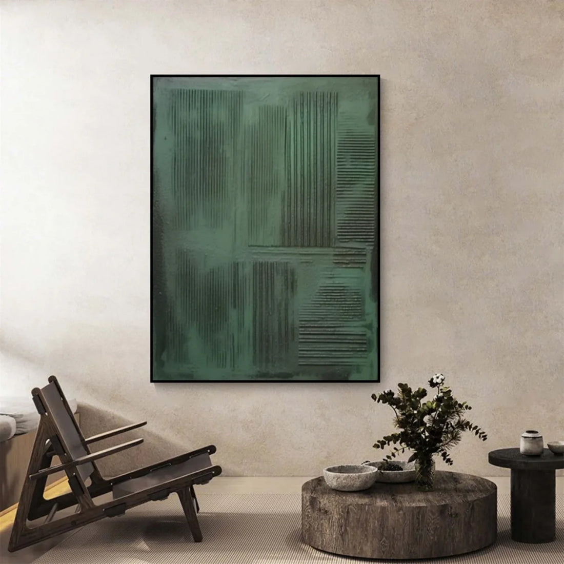 Green Minimalistic Textured Art #MM248