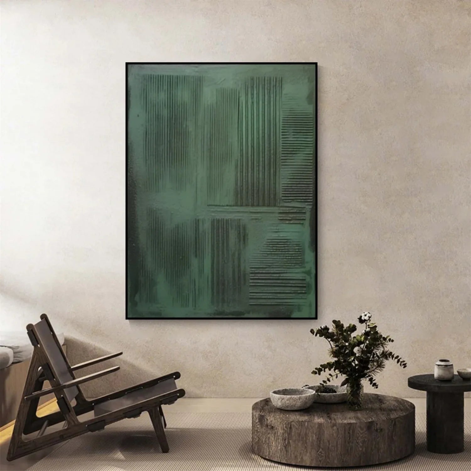 Green Minimalistic Textured Art #MM248