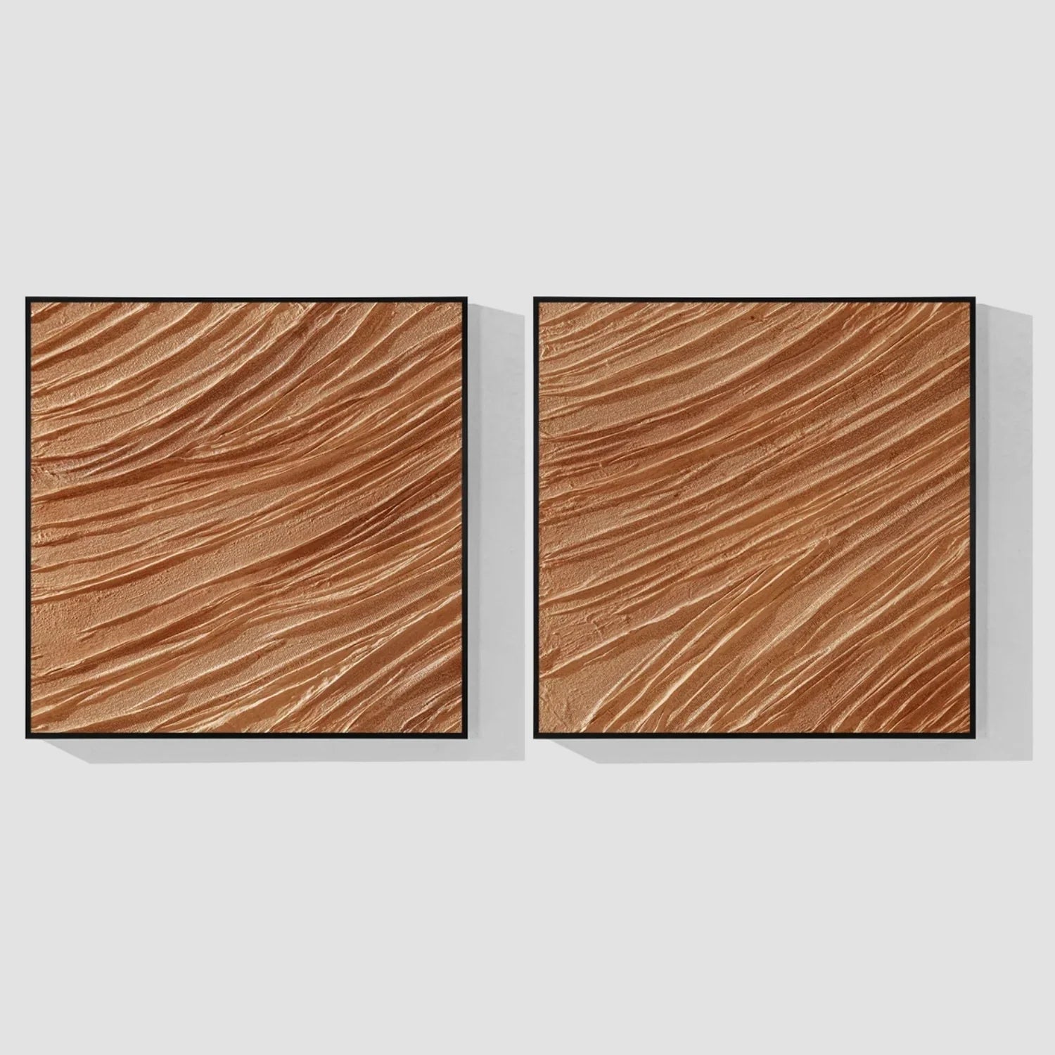 Brown Minimalist Textured Canvas Art Set of 2 #MZ107