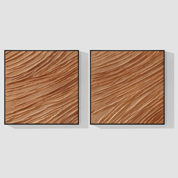 Brown Minimalist Textured Canvas Art Set of 2 #MZ107