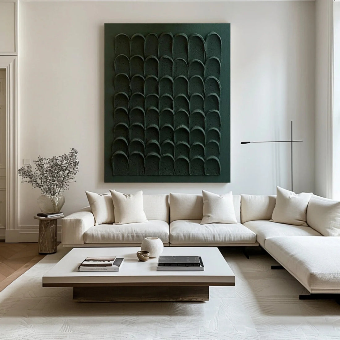 Green Minimalistic Textured Art #MM249