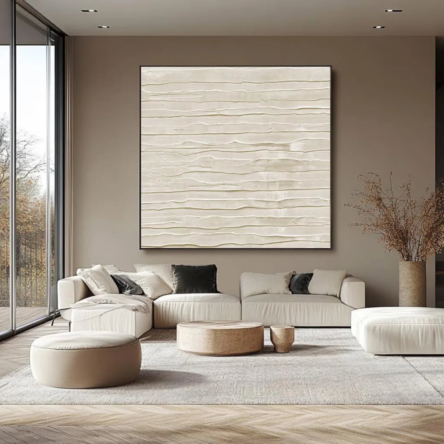 White Minimalistic Textured Art #MM253