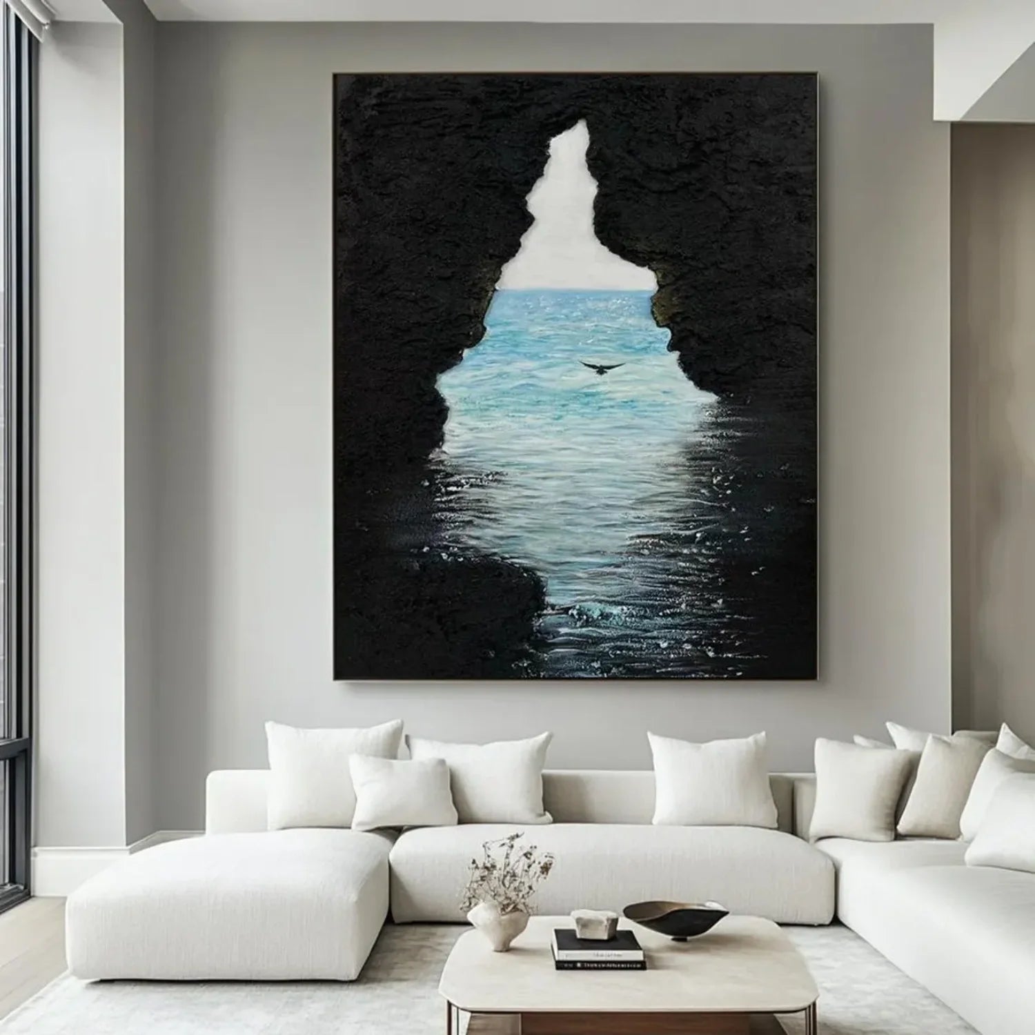 Sea & Sky Abstract Textured Wall Art #MS123